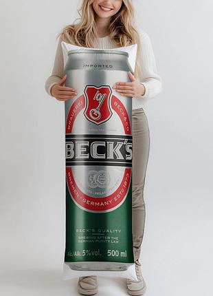 Дакимакура, пиво, beck's, светлое (подушка обнимашка) 120*40 см
