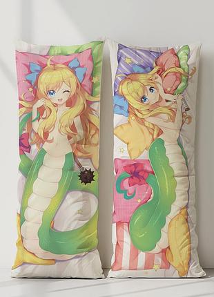 Джашин-тян удар ногой по моему демону! дакимакура, подушка обнимашка ростовая 120*40 см