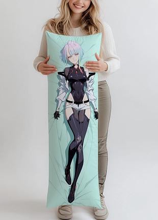 Дакимакура люси киберпанк 1, (подушка обнимашка) 120*40 см