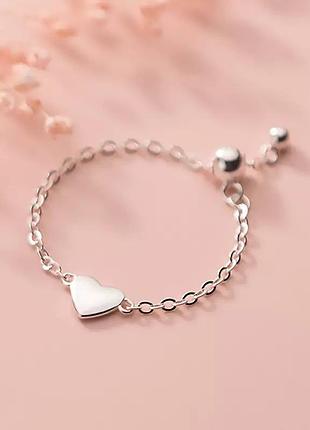 Посріблена каблучка на ланцюжку