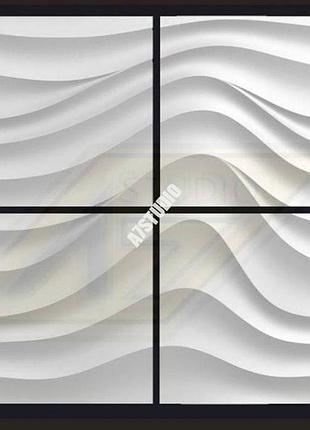 Гіпсова панель 3д біг хвиля вал 1000х1000х22мм