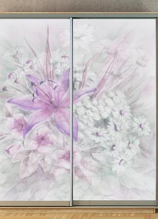 Наклейка на шкаф-купе 220 х 102 см на 2 двери цветы (бп_а_fl103328)