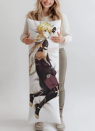 Дакимакура итер геншин путешественник, (подушка обнимашка) 120*40 см