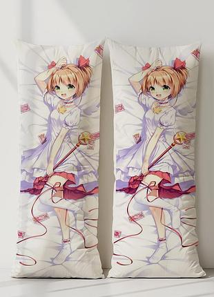 Сакура киномото сакура — собирательница карт дакимакура, подушка обнимашка ростовая 120*40 см