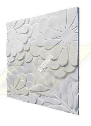 Гипсовая 3д панель цветы a7studio 500х500х25мм