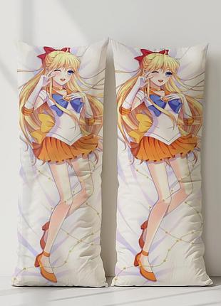 Мина айно сейлор мун дакимакура, подушка обнимашка ростовая 120*40 см