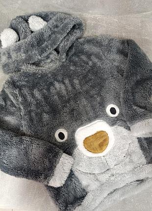 Кофта теплая мохната с мишкой на мальчика/девочке от shein