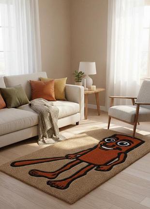 Ковер тум тум захур герой мемов ручная работа гипоаллергенный 90х52 бежевый