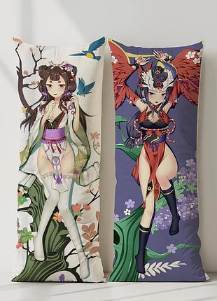 Какуфугецу онмёдзи дакимакура, подушка обнимашка ростовая 120*40 см