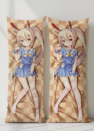Аянами azur lane дакимакура, подушка обнимашка ростовая 120*40 см