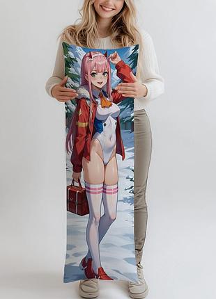 Дакимакура 02 darling in franx, (подушка обнимашка) 120*40 см