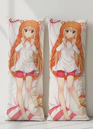 Умару дома молодша сестричка! умару дакімакура, подушка обіймашка ростова 120*40 см