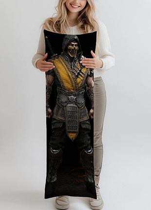Дакимакура scorpion (mortal kombat), (подушка обнимашка) 120*40 см