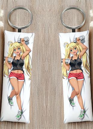 Сакура хибики насколько тяжёлые гантели, которые ты поднимаешь? дакимакура, подушка обнимашка ростовая 120*40