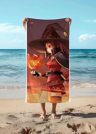 Аниме полотенце этот замечательный мир! 78 на 140 см, код 278