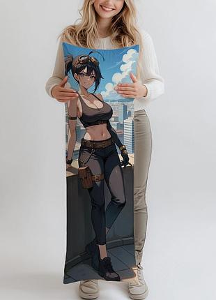 Дакимакура грейс ховард zenless zone zero, (подушка обнимашка) 120*40 см