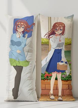 Мику накано пять невест дакимакура, подушка обнимашка ростовая 120*40 см