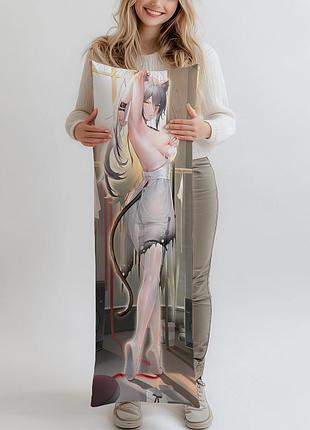 Дакимакура schwartz arknights, (подушка обнимашка) 120*40 см