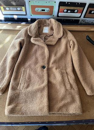 Стильное детское демисезонное пальто-тедди