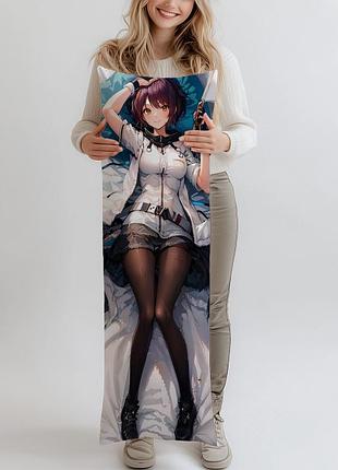 Дакимакура arknights exusiai, (подушка обнимашка) 120*40 см