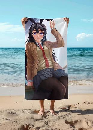 Аниме полотенце этот глупый свин не понимает мечту девочки-зайки 78 на 140 см, код 272