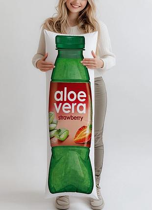 Дакимакура, напиток aloe vera strawberry негазированный, 0,5л, (подушка обнимашка) 120*40 см