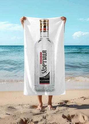Полотенце 78*140 см водка «хортица» «платинум», штоф, 0,5л