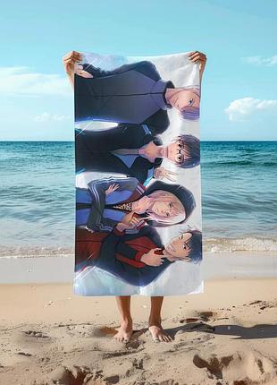 Аниме полотенце юри на льду 78 на 140 см, код 280