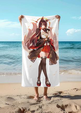 Аниме полотенце лазурный путь акаги 78 на 140 см, код 1653