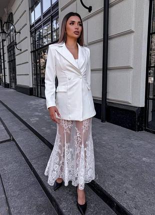 Костюм трійка святковий вечірній піджак+ топ + спідниця