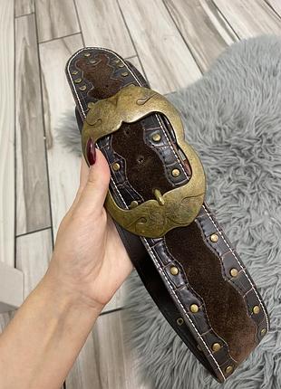 Вінтажний шкіряний пояс, стиль вестерн, стімпанк