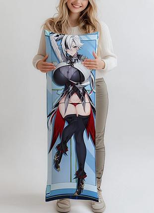 Дакимакура арлекино геншин, (подушка обнимашка) 120*40 см