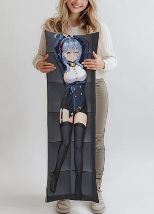 Дакимакура amau ako blue archive, (подушка обнимашка) 120*40 см
