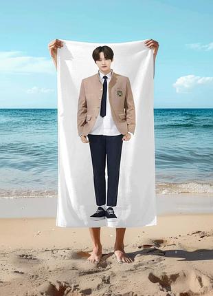 Полотенце 78*140 см ли но (lee know) stray kids