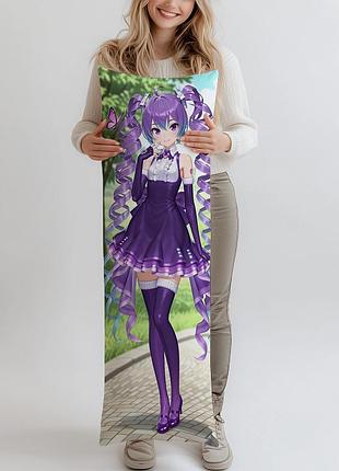 Дакимакура мику хатсуне brilliant butterfly, (подушка обнимашка) 150*50 см