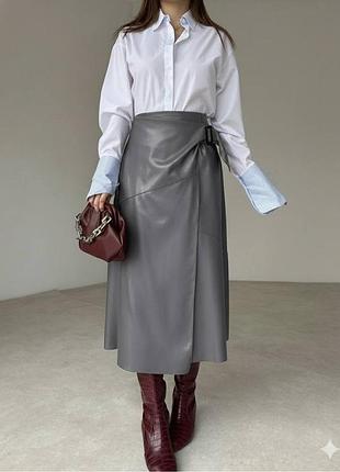 Женская кожаная юбка в расцветках рр 42-48