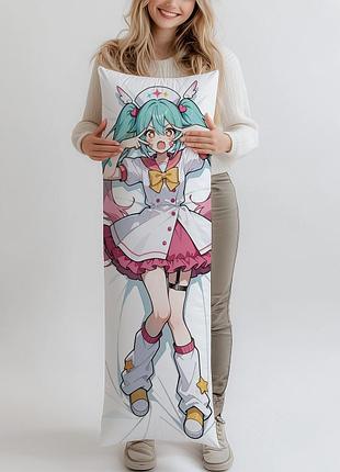 Дакимакура хатсуне мику magical cure love shot, (подушка обнимашка) 120*40 см