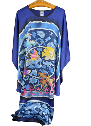 Туніка-кафтан 💯 шовк,ручний роспис