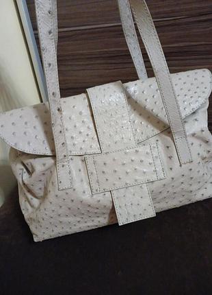 Сумка из страусиной кожи ручная работа итальялия