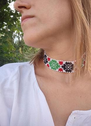 Колье чокер бисерный чокер ручной работы