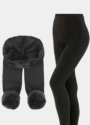 Бесшовные женские лосины с мехом