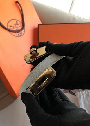 Ремінь hermes kelly belt 18 gold hardware білий з золотою фурнітурою