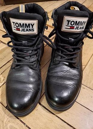 Кожаные зимние мужские ботинки tommy jeans