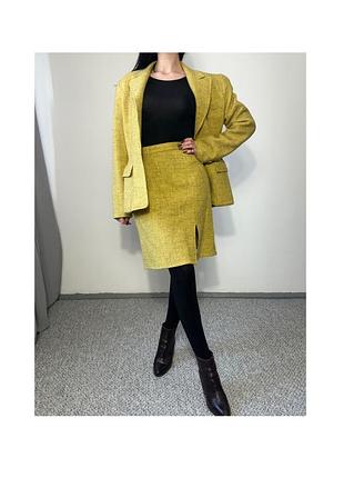 Дизайнерський вінтажний вовняний костюм ( жакет + спідниця) gai mattiolo