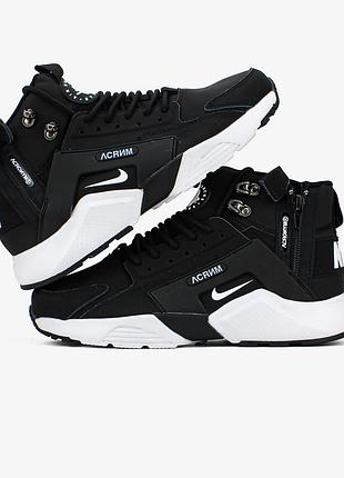 Кроссовки мужские nike huarache acronym "black/white"