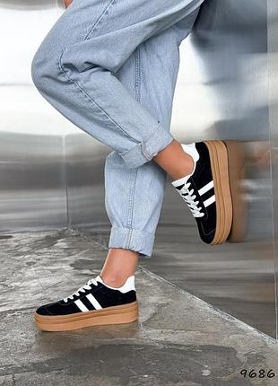 Кросівки жіночі aridas чорні, натуральна замша 9686