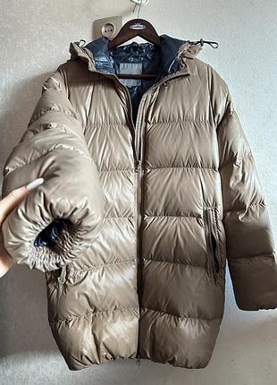 Преміальний італійський пуховик duveticа бежевий.