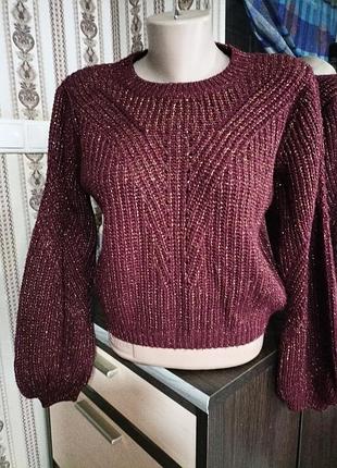 Стильный женский свитер цвет бургунди, размер s,xs, m.