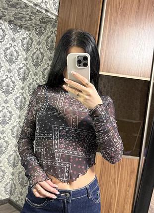 Топ сітка з довгими рукавами xs