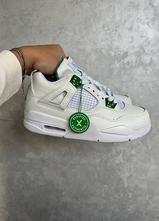 Уцінка унісекс кросівки jordan retro 4 ”white green”